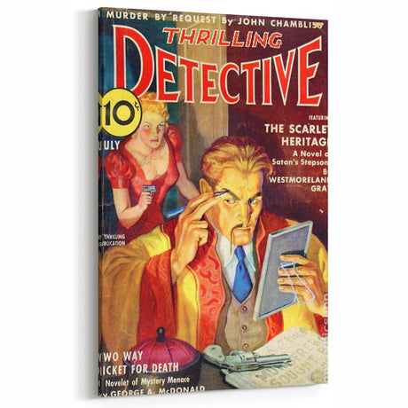 The Scarlet Heritage - Vintage Detective Magazine Cover Art
