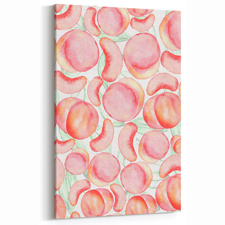 Peach Fruits Wall Art – Fruit Canvas Art for Kitchen Fruit Decor