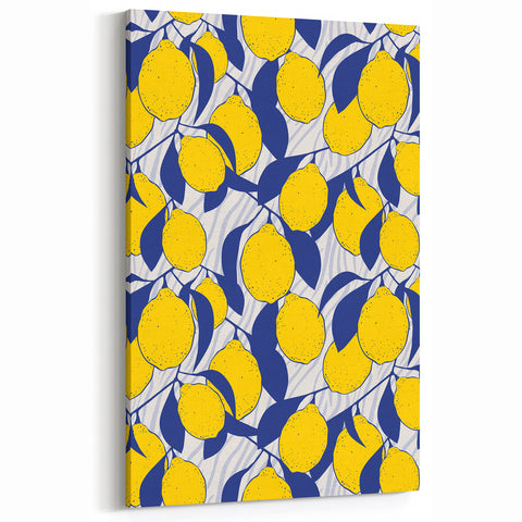 Fruit Art Prints – Modern Lemon Kitchen Fruit Decor Canvas