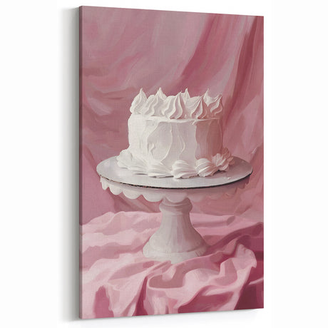 Romantic White Cake Dessert Wall Art – Pastry Kitchen Decor