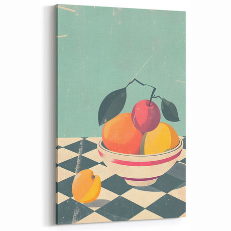 Fruit Still Life Art – Vintage-Inspired Kitchen Fruit Wall Decor