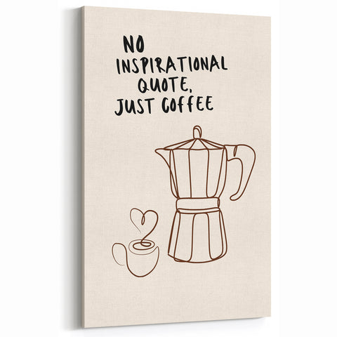 Kitchen Wall Art with Quotes – Minimalist Coffee Lover Print