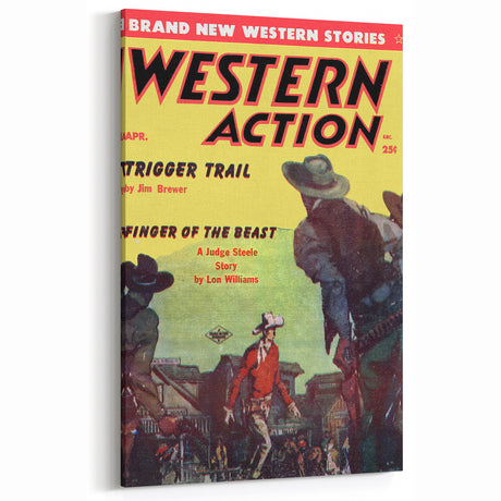 Trigger Trail - Vintage Western Magazine Cover Art for Wall Decor