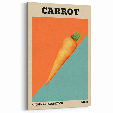 Modern Kitchen Wall Art – Bold Carrot Fruit Illustration Print