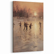Ice Skating at Sunset - Winter Wonderland Wall Art Winter Print