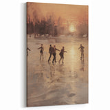 Ice Skating at Sunset - Winter Wonderland Wall Art Winter Print