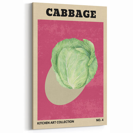 Cabbage Fruits Wall Art – Vintage Kitchen Fruit Decor Print