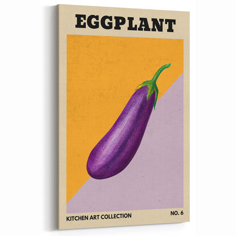 Eggplant Fruits Wall Art – Bold Kitchen Fruit Decor Print