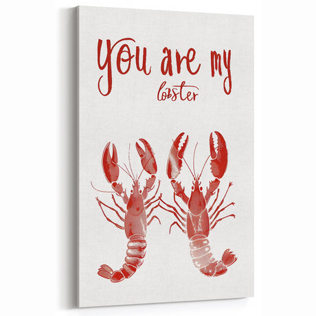 Kitchen Wall Art with Quotes - Romantic Lobster-Inspired Print