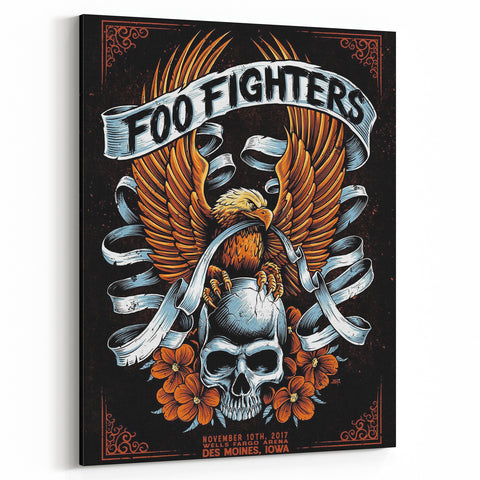 Foo Fighters Retro Wall Art - Vintage Skull & Eagle Poster