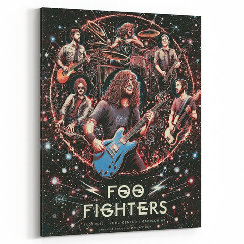 Foo Fighters Retro Wall Art - Vintage Cosmic Concert Poster