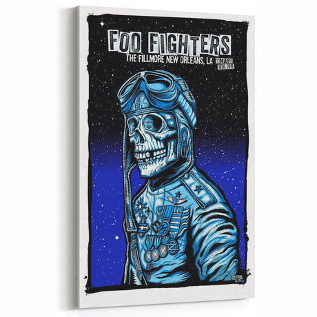 Foo Fighters Retro Wall Art - Vintage Aviator Skull Poster