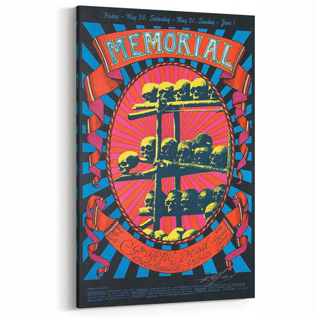 Grateful Dead Retro Wall Art - Vintage Memorial Concert Poster