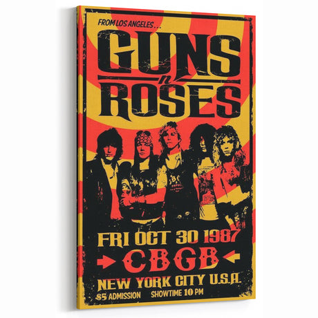Guns N' Roses Retro Wall Art - Vintage 1987 CBGB Concert Poster