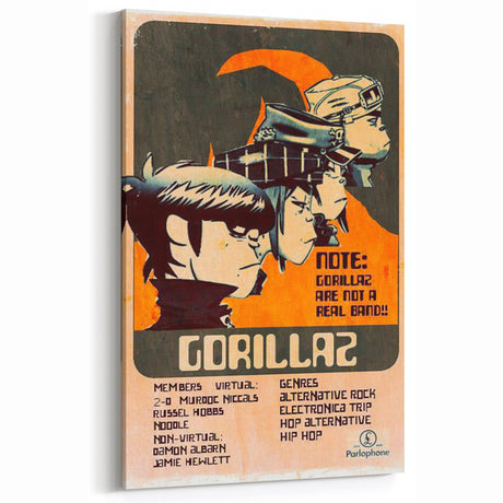 Gorillaz Retro Wall Art – Vintage Prints for Alternative Music Fans