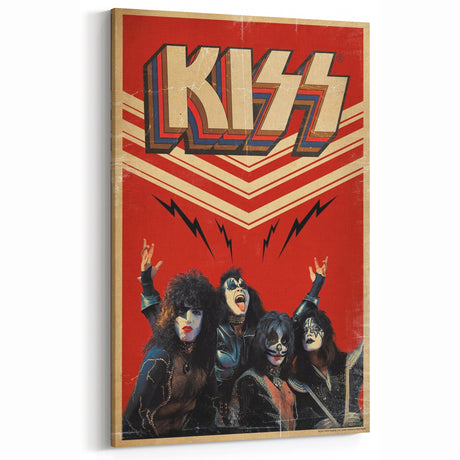 KISS Retro Wall Art Vintage Prints 80s Rock Band Poster