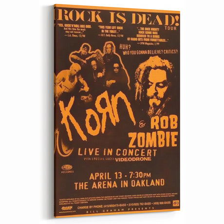 Korn & Rob Zombie Retro Wall Art Vintage Rock Concert Poster
