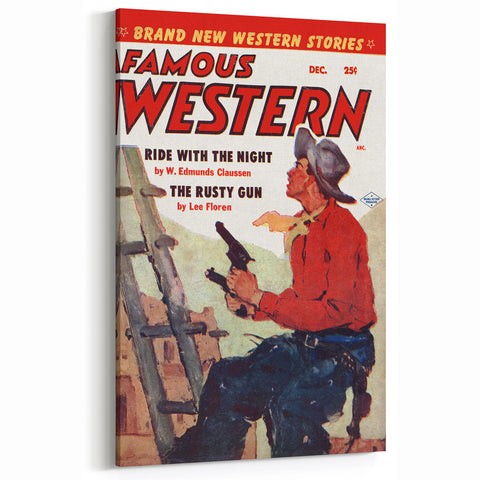 Vintage Magazine Cover Art - Retro Western Action Collectible Print