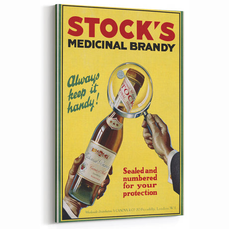 Vintage Advertising Poster - Stock's Brandy Retro Wall Art