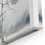 Lone Winter Tree Wall Art – Serene Snowy Landscape Winter Canvas