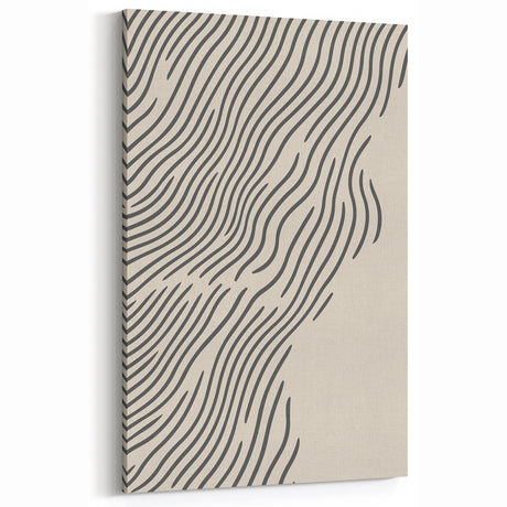 Minimalist Black and Beige Winter Wall Art – Modern Abstract Print