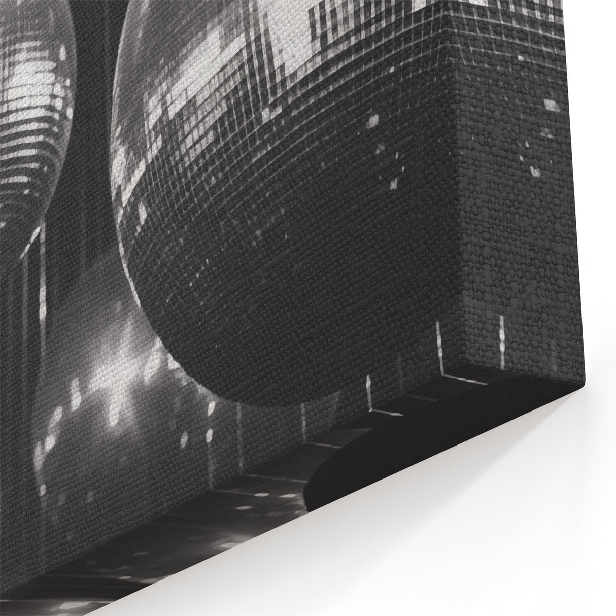 Black and White Disco Ball Wall Art – Glamorous Winter Canvas Print