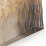 Gold and Gray Abstract Winter Wall Art – Luxe Metallic Canvas Print