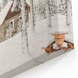 Winter Wonderland Wall Art – Snowy Cabin Winter Scene Decor