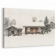 Winter Wall Decor – Rustic Snowy Cabin in Winter Art Print