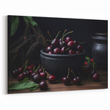 Dark Cherry Wall Art – Moody Burgundy & Black Kitchen Decor