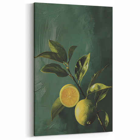 Lemon Tree Wall Art – Vibrant Green & Yellow Kitchen Decor