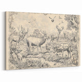 Wildlife Animals Illustration Art Print – Nature-Inspired Wall Decor