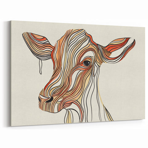 Abstract Cow Illustration Art Print – Modern Animal Wall Decor