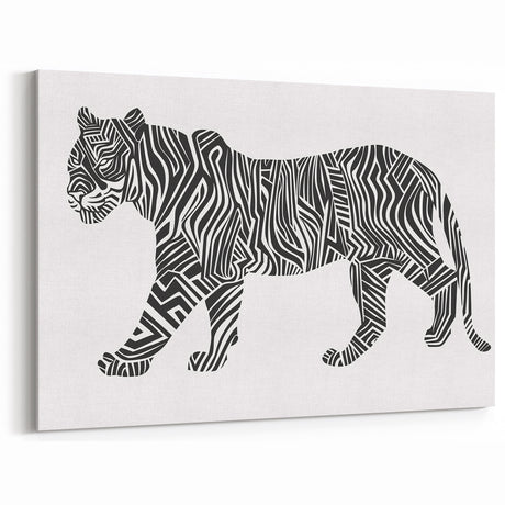 Abstract Tiger Illustration Art Print – Modern Animal Wall Decor