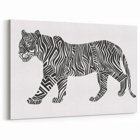 Abstract Tiger Illustration Art Print – Modern Animal Wall Decor