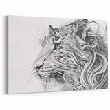 Abstract Lion Illustration Art Print – Modern Animal Wall Decor