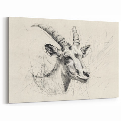 Antelope Illustration Art Print – Detailed Nature-Inspired Decor