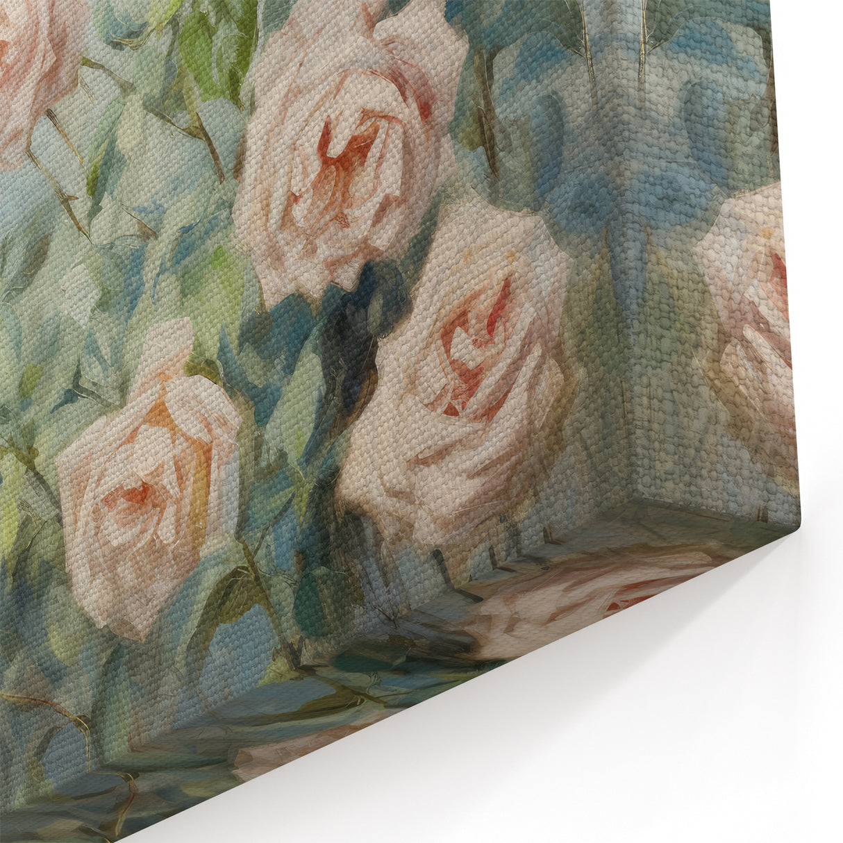 Vintage Botanical Art Print - Soft Pink Roses – Framed