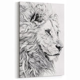 Lion Illustration Art Print – Intricate Black and White Animal Decor