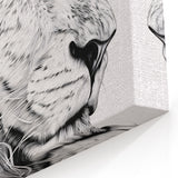 Lion Illustration Art Print – Intricate Black and White Animal Decor