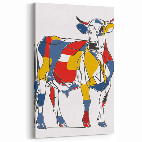 Colorful Cow Illustration Art Print – Modern Animal Wall Decor