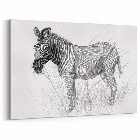 Zebra Illustration Art Print – Detailed Nature-Inspired Animal Decor