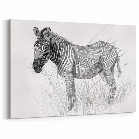Zebra Illustration Art Print – Detailed Nature-Inspired Animal Decor