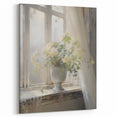 Vintage Botanical Art Print - White Flowers by Window – Framed