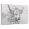 Intricate Cow Illustration Art Print – Detailed Nature-Inspired Decor