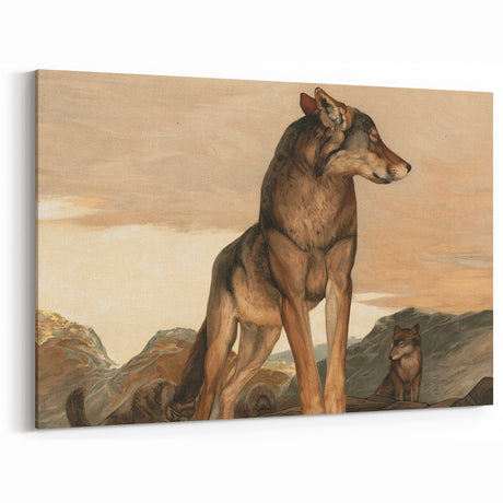 Vintage Animal Art: Retro Wolf Illustration for Wilderness Decor