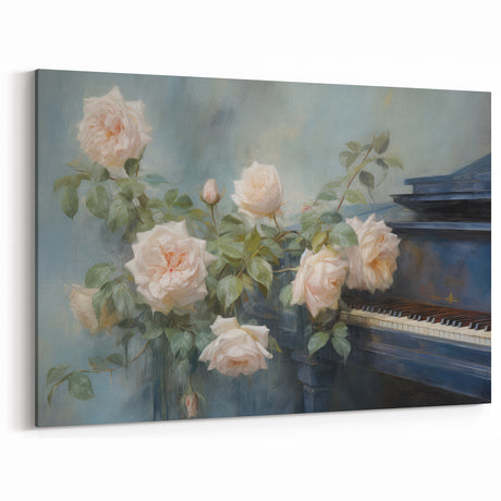 Vintage Botanical Art Prints – Rose & Piano Wall Decor