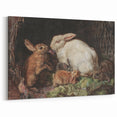 Vintage Animal Art - Rabbits in Nest Antique Wildlife Print