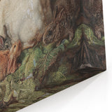 Vintage Animal Art - Rabbits in Nest Antique Wildlife Print