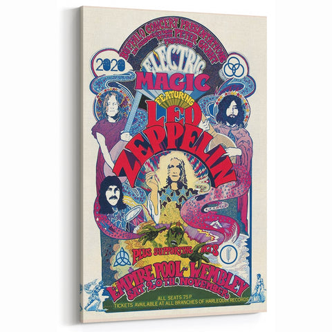 Led Zeppelin Electric Magic 1970s Poster | Retro Concert Wall Art